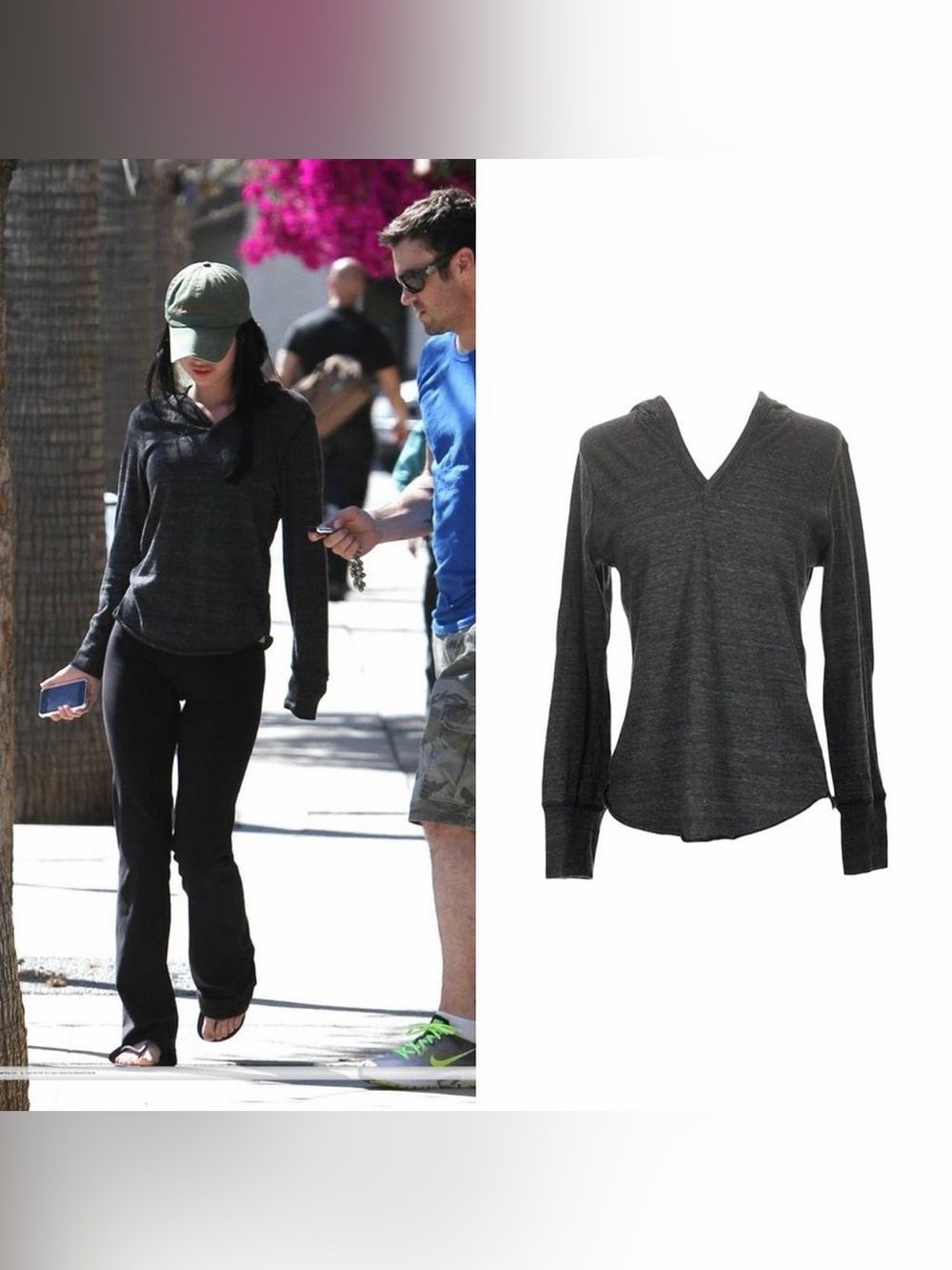Hoodie Long Sleeve T-shirt As Seen On Megan Fox